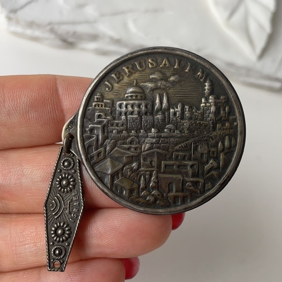 Sterling Silver Pin Clip Vintage Jerusalem - Picture 5 of 13